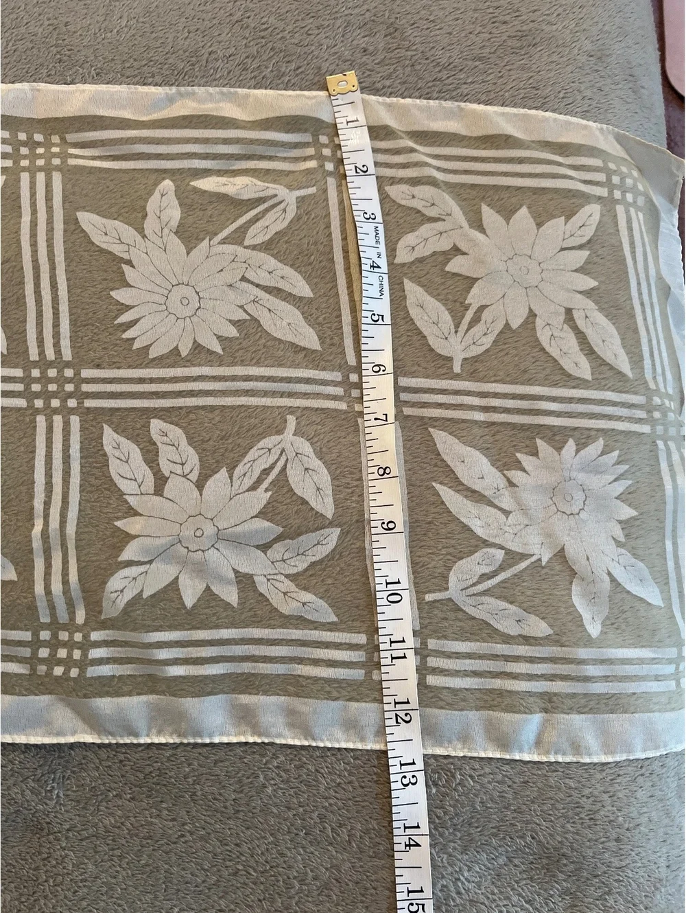 Vintage Floral Sheer Scarf or Table Runner